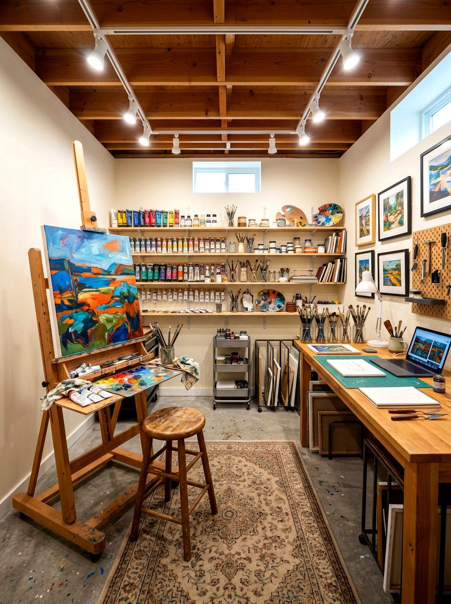 Basement art studio - 30 basement ideas