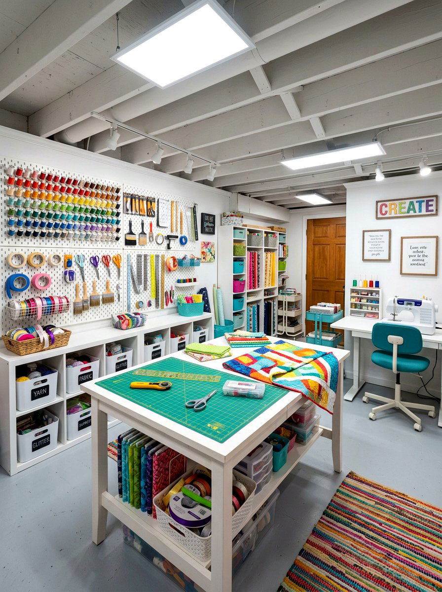 Basement craft room - 30 basement ideas