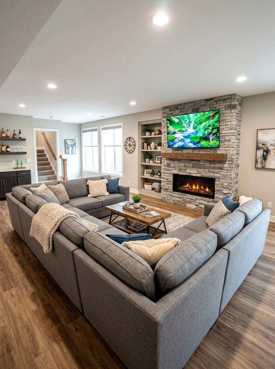 Basement family room - 30 basement ideas