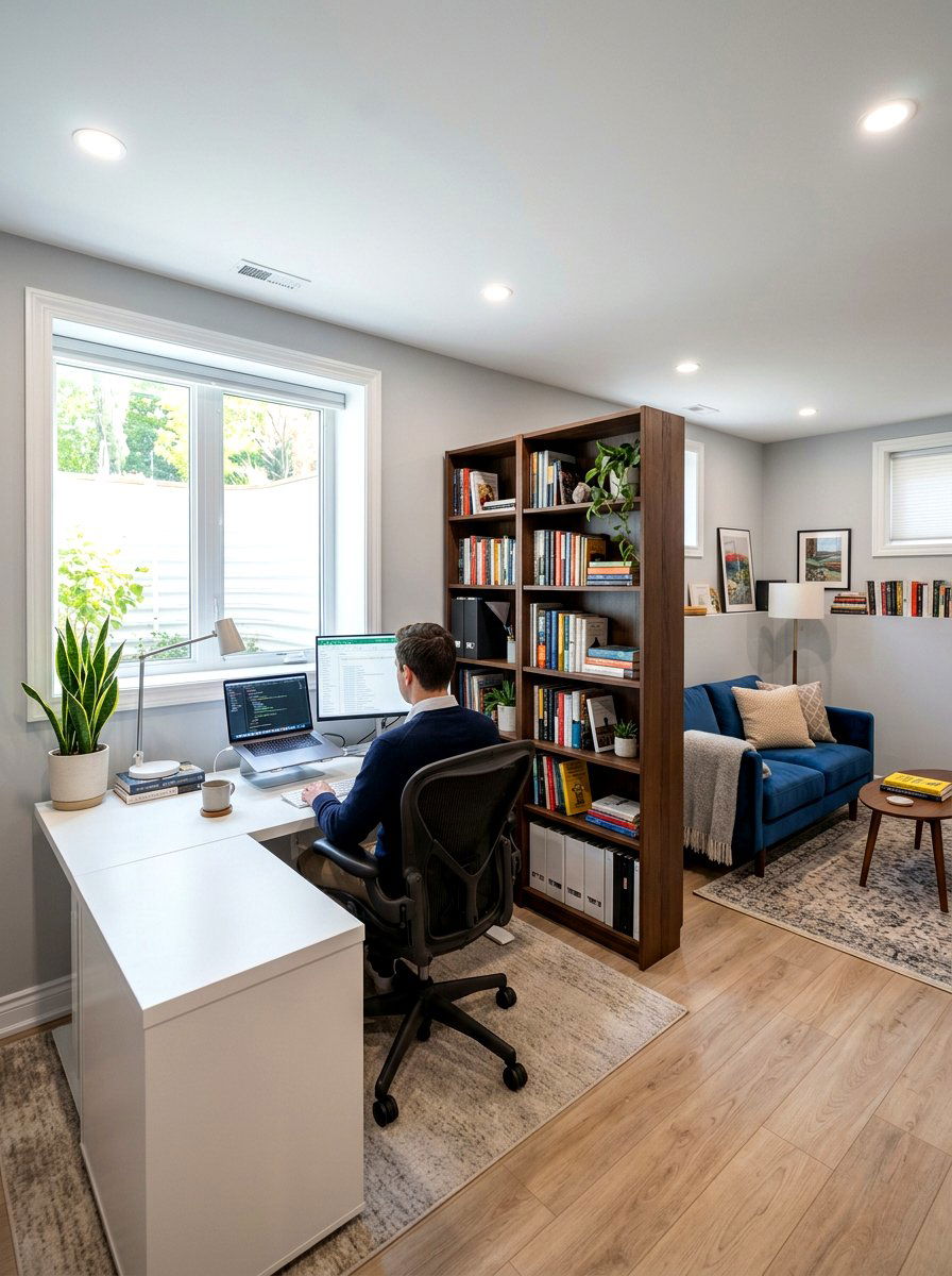 Basement home office lounge - 30 basement family lounge ideas
