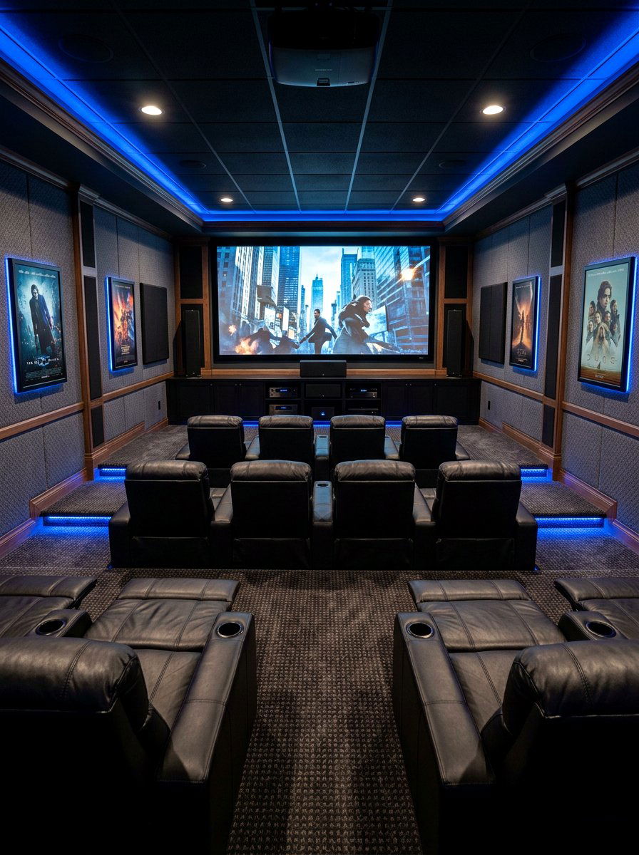 Basement home theater - 30 basement ideas