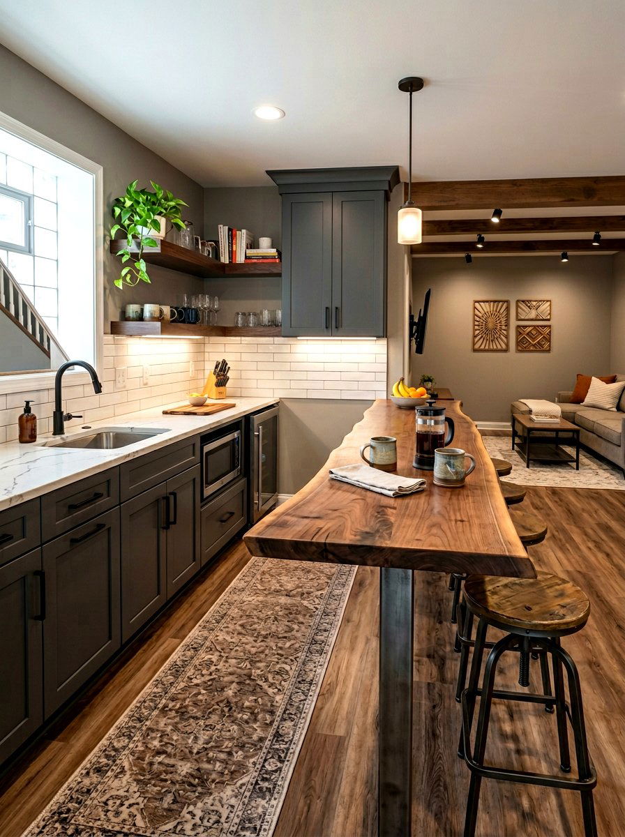 Basement kitchenette breakfast bar - 30 basement kitchenette ideas