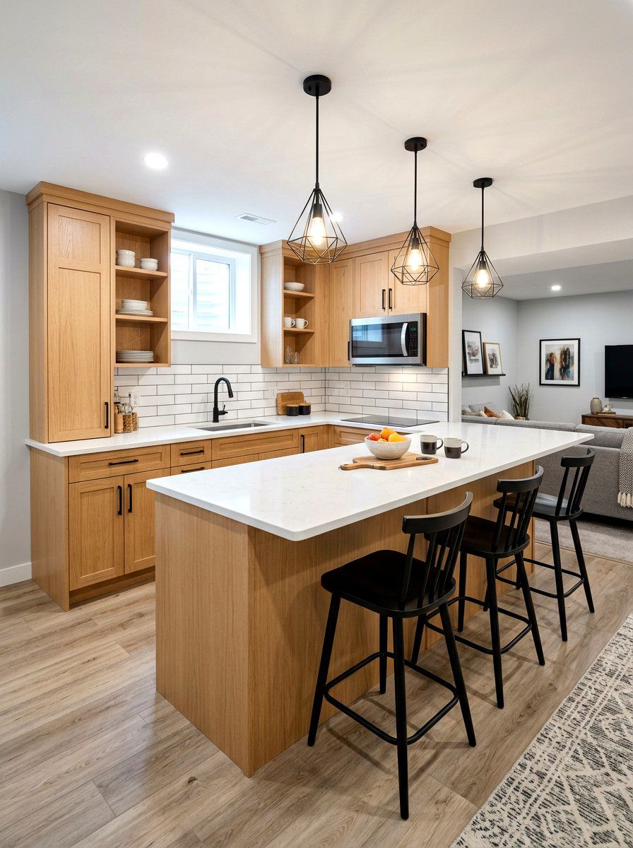 Basement kitchenette peninsula - 30 basement kitchenette ideas