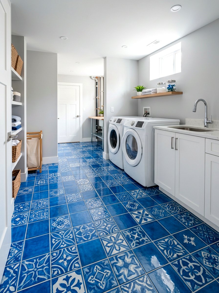 Basement laundry room floor - 30 basement laundry area ideas