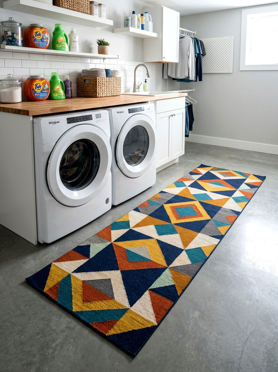 Basement laundry room rugs - 30 basement laundry area ideas