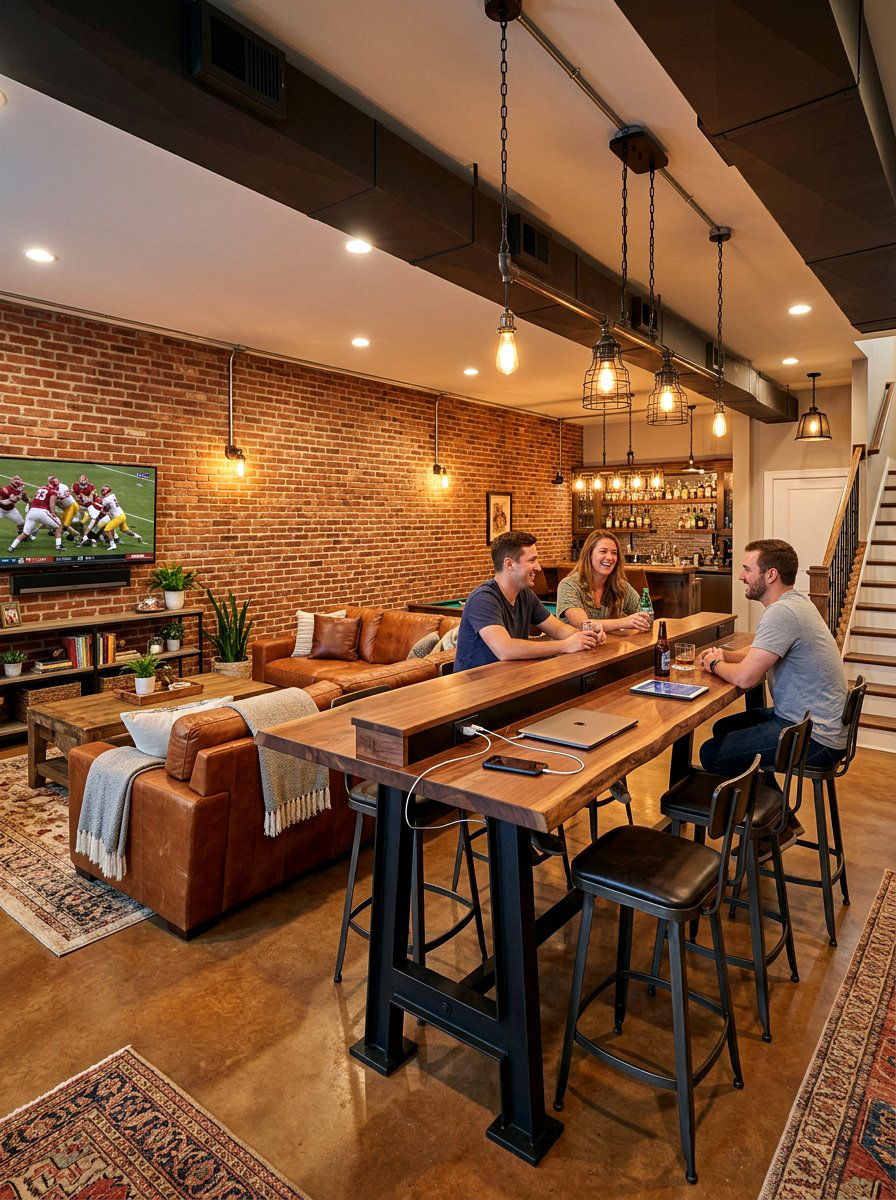 Basement lounge tech station - 30 charging station ideas
