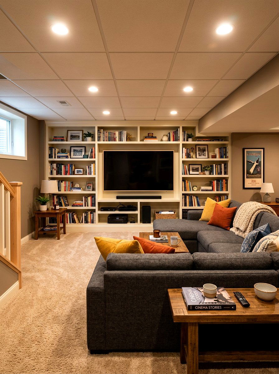 Basement media nook - 30 book nook ideas