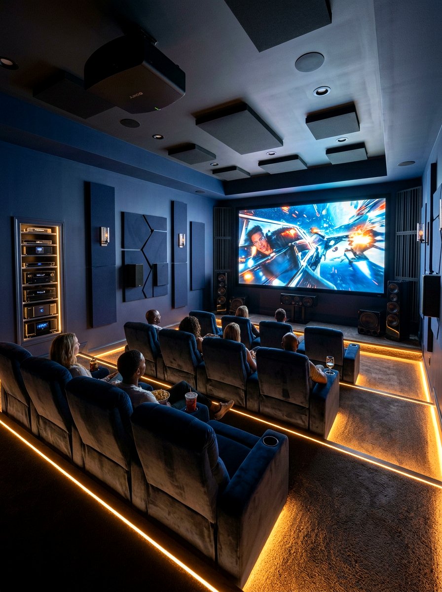 Basement media room - 30 basement family lounge ideas