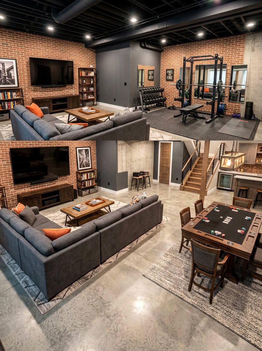 Basement multi purpose room - 30 room zoning furniture layout ideas