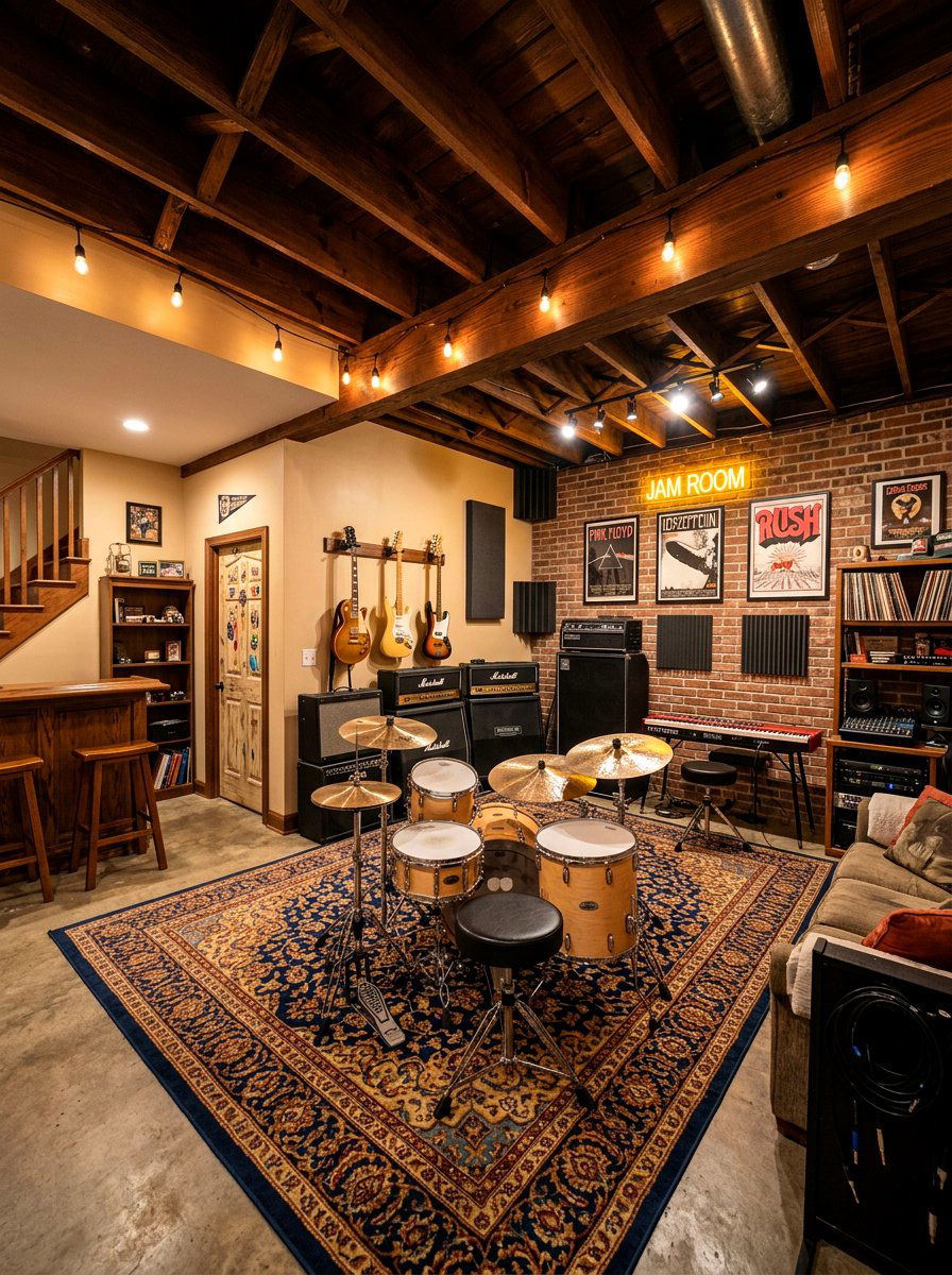 Basement music practice space - 30 music practice room ideas