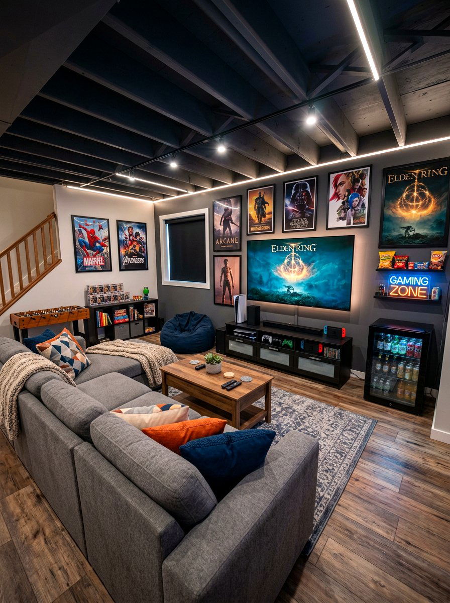 Basement teen hangout - 30 basement ideas