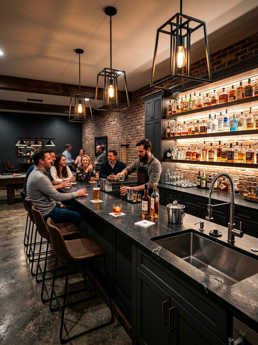 Basement wet bar setup - 30 beverage pantry ideas