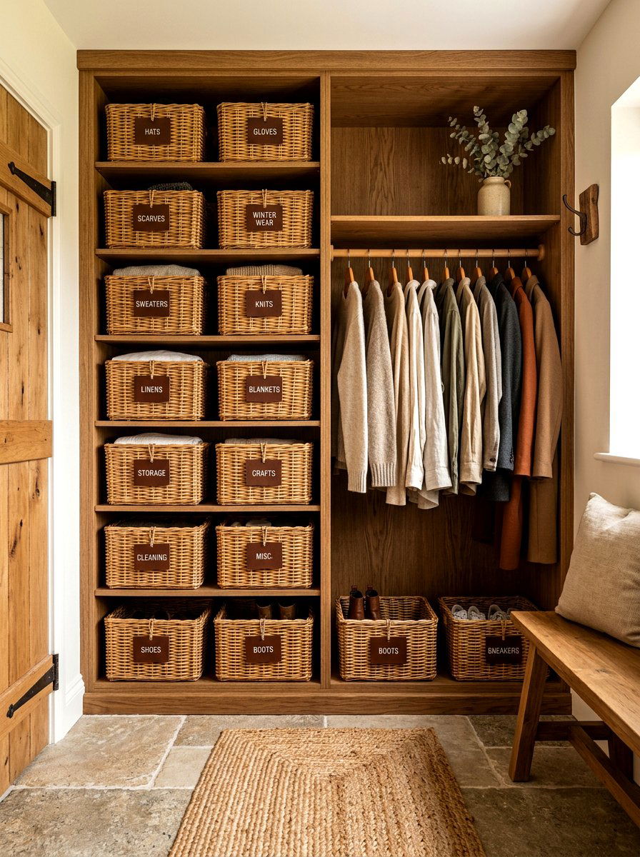 Basket Storage Closet - 30 kids closet ideas