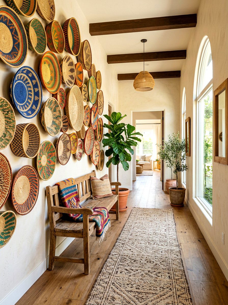 Basket Wall Decor - 30 hallway wall decor ideas