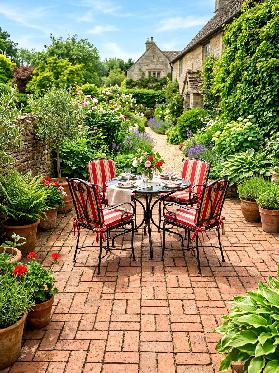Basketweave Brick Pattern - 30 brick patio ideas