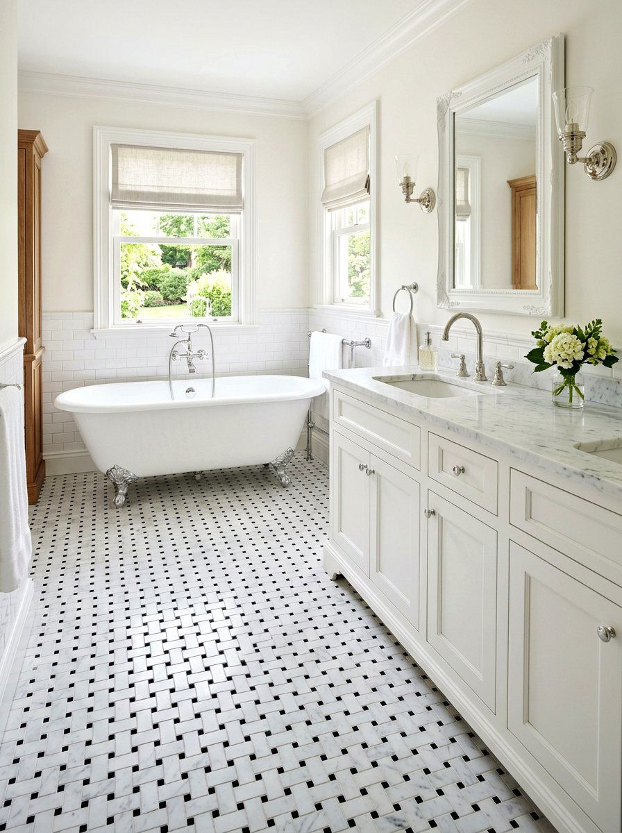 Basketweave Floor Tile Bathroom - 30 bathroom tile ideas