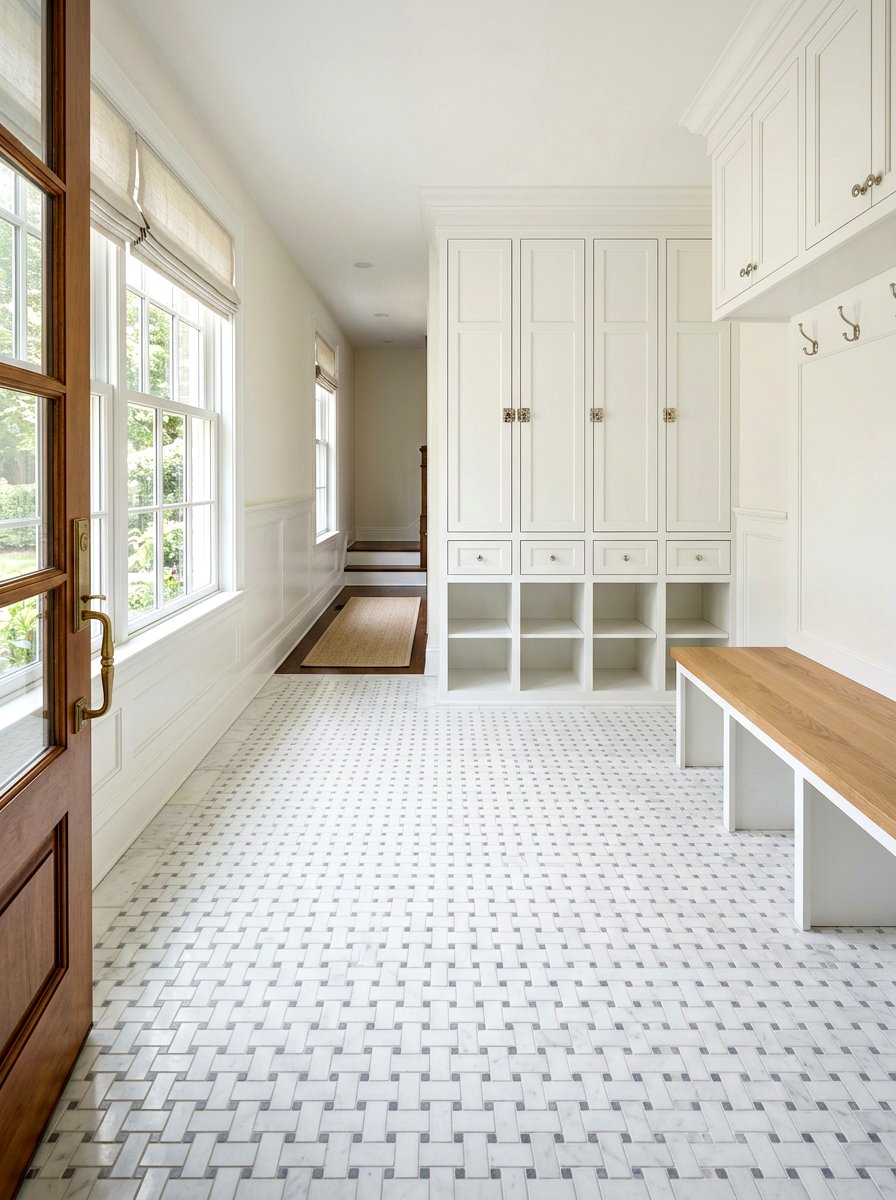 Basketweave Mudroom Tile - 30 mudroom tile floor ideas