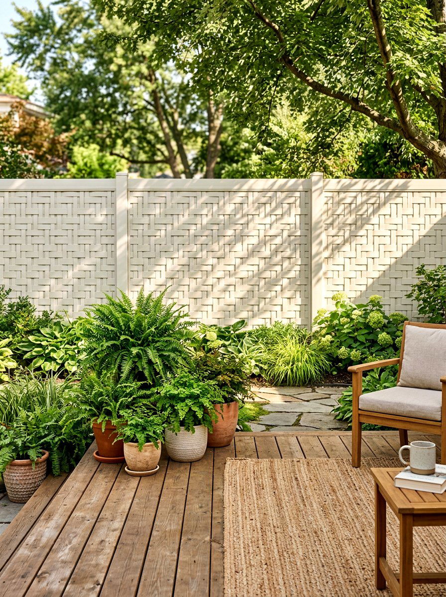 Basketweave vinyl fence - 30 vinyl fence ideas
