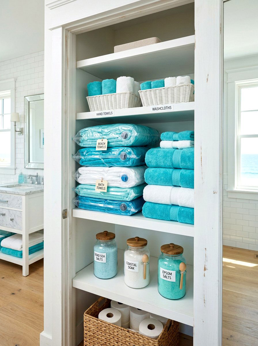 Bath towel storage - 30 vacuum storage ideas