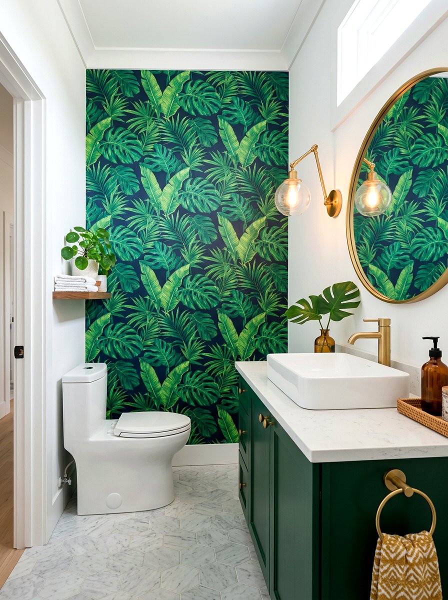 Bathroom Accent Wall Wallpaper - 30 peel and stick wallpaper ideas