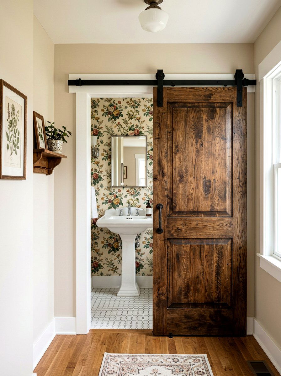 Bathroom Barn Door - 30 small cottage bathroom ideas