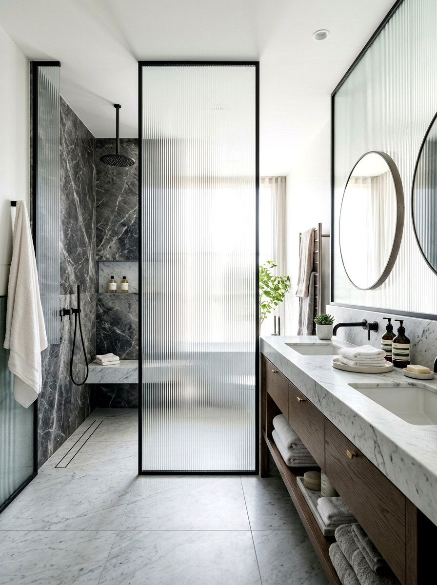 Bathroom Glass Room Divider - 30 partial wall room divider ideas