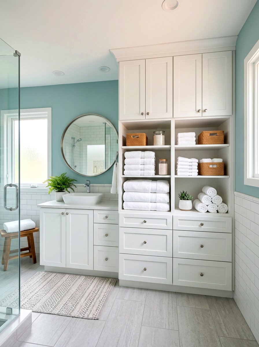 Bathroom Linen Storage - 30 built in wall unit ideas