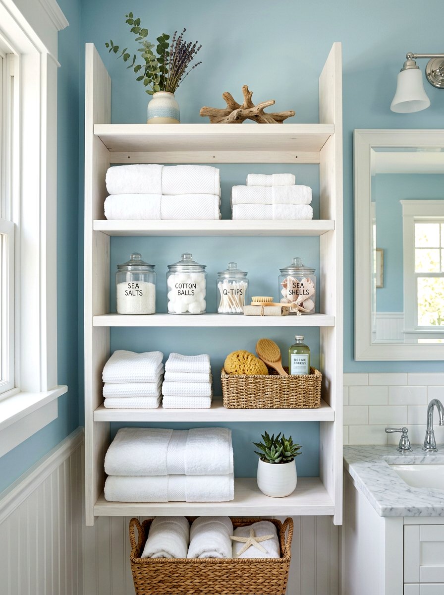 Bathroom Open Shelf - 30 shelfie styling ideas