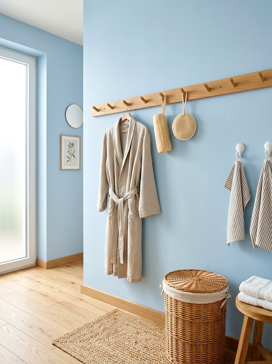 Bathroom Peg Rail - 30 small cottage bathroom ideas