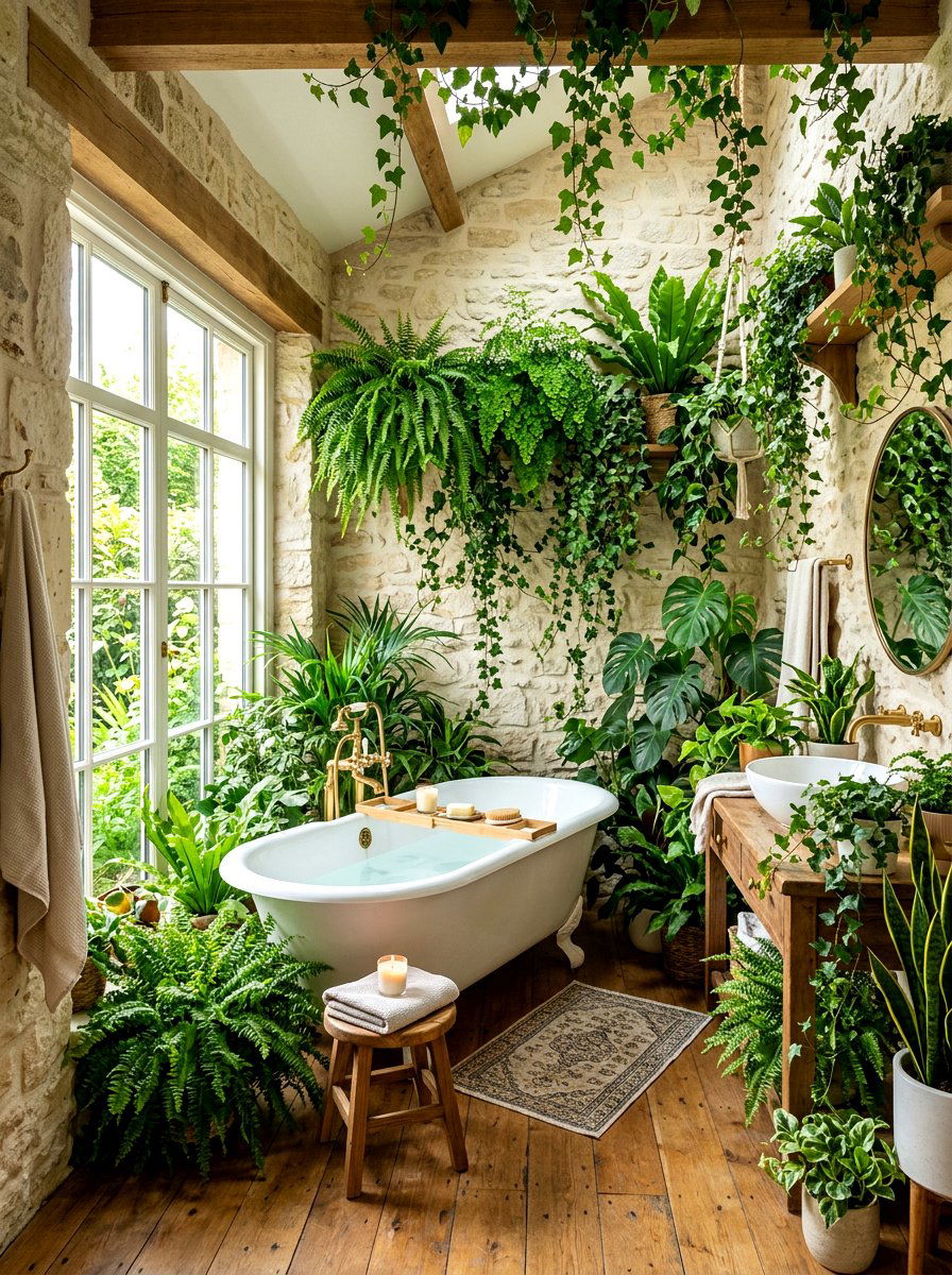 Bathroom Plant Decor - 30 boutique hotel bathroom ideas
