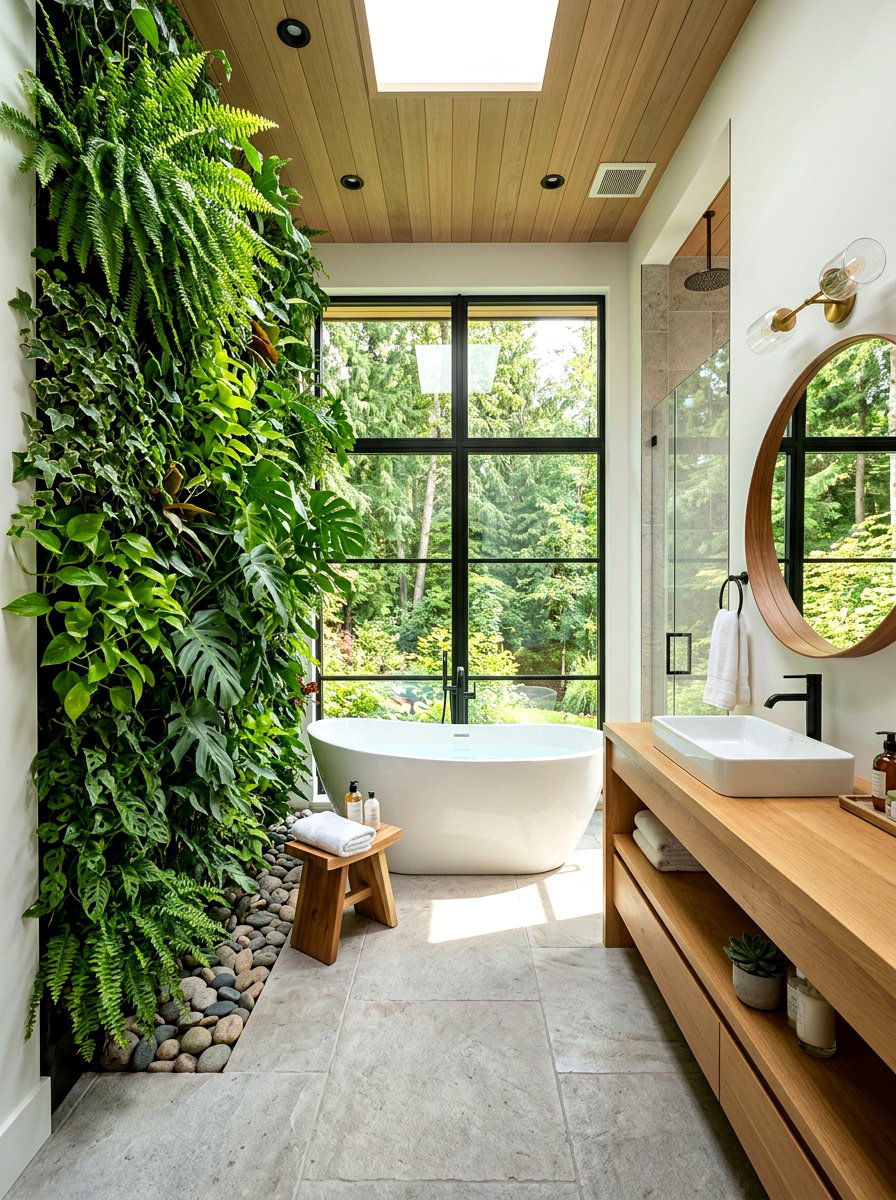 Bathroom Plant Wall - 30 sound bath bathroom ideas