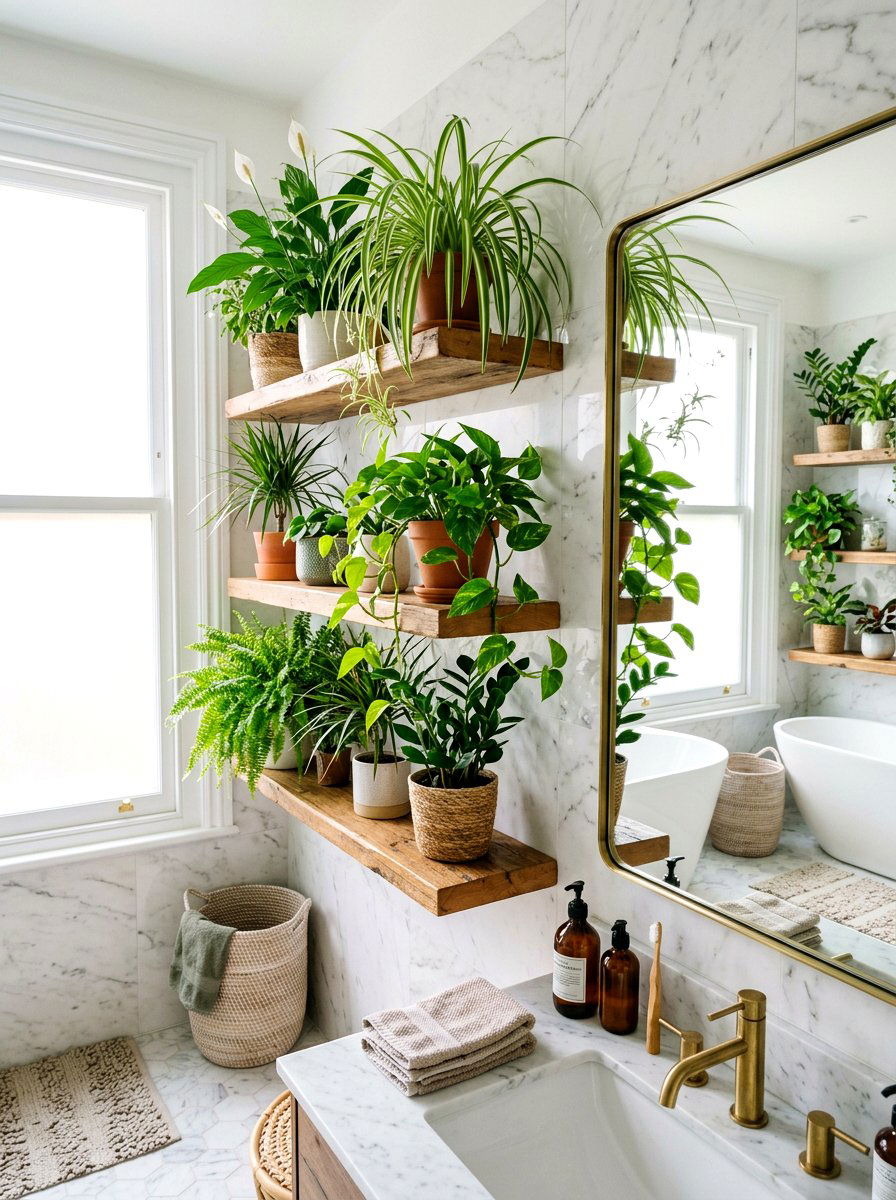 Bathroom Plants For Air - 30 wellness bathroom ideas