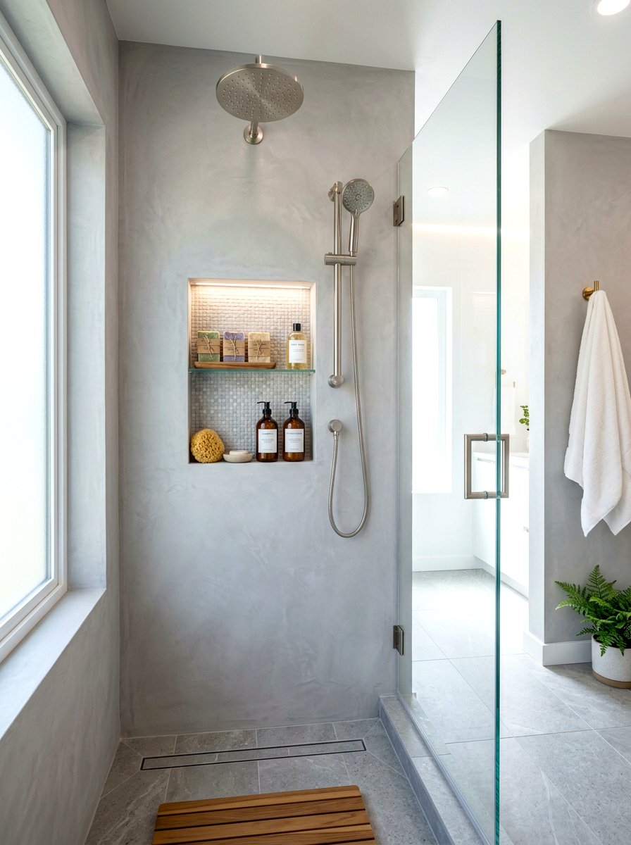 Bathroom Shower Niche - 30 plaster wall niche ideas