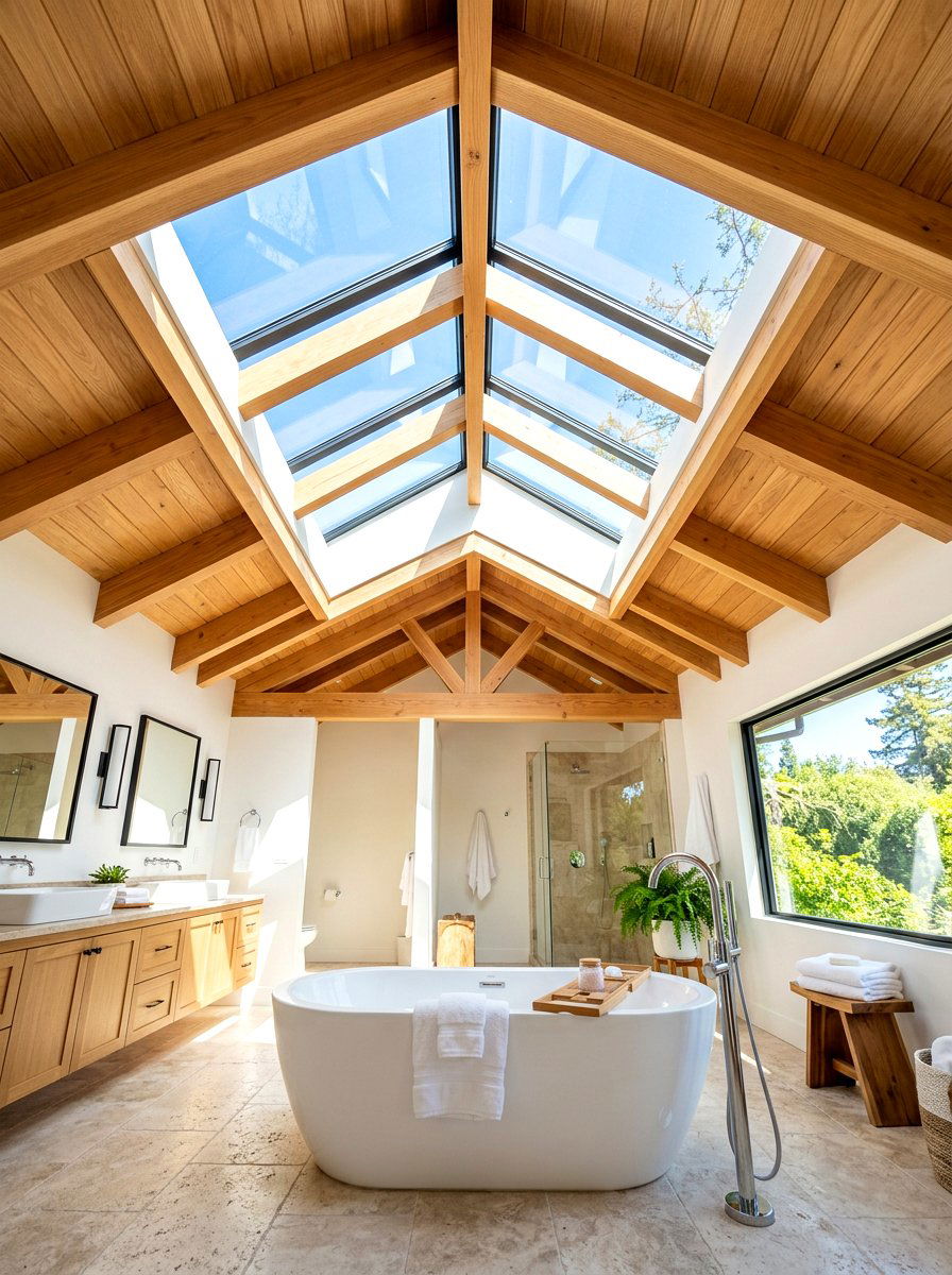 Bathroom Skylight - 30 cabin bathroom ideas