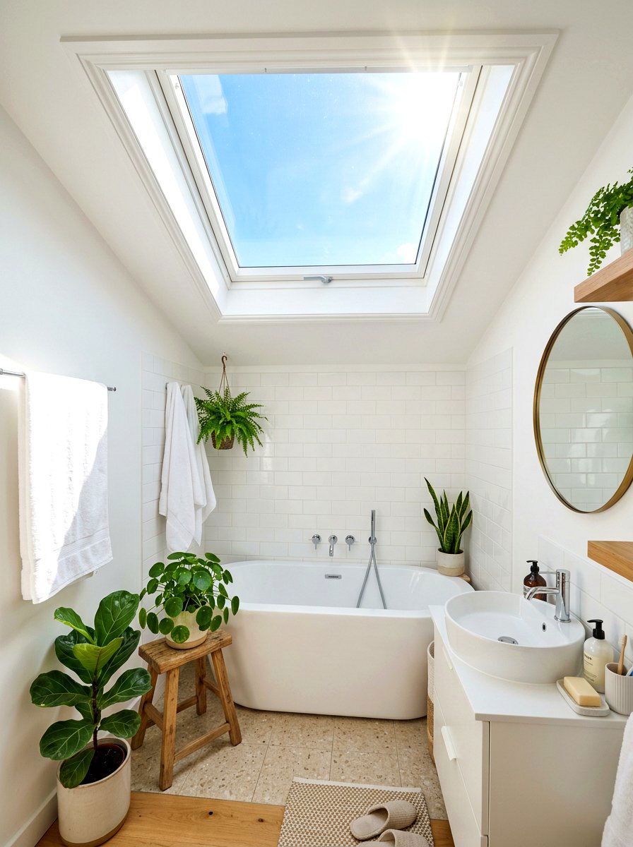 Bathroom Skylight - 30 tiny house bathroom ideas