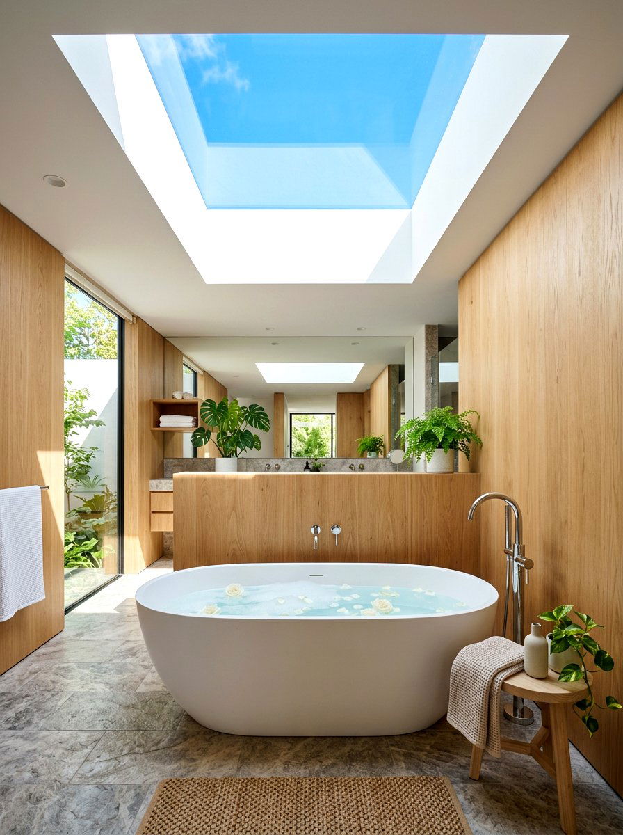 Bathroom Skylight Tub - 30 rustic luxury bathroom ideas