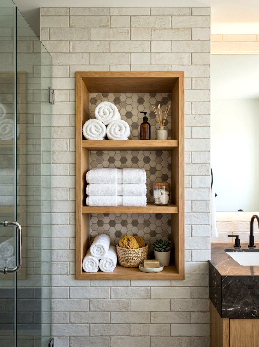 Bathroom Storage Niche - 30 small utility nook ideas