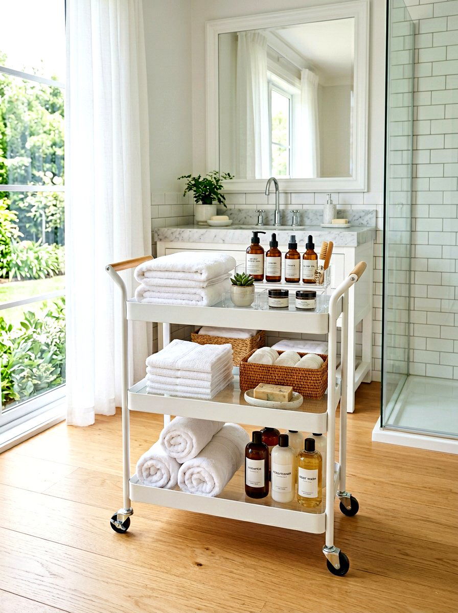 Bathroom Toiletry Rolling Cart - 30 rolling cart storage ideas