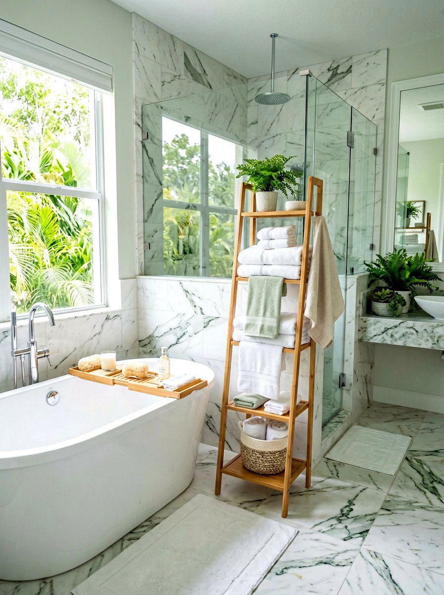 Bathroom Towel Ladder - 30 blanket ladder ideas