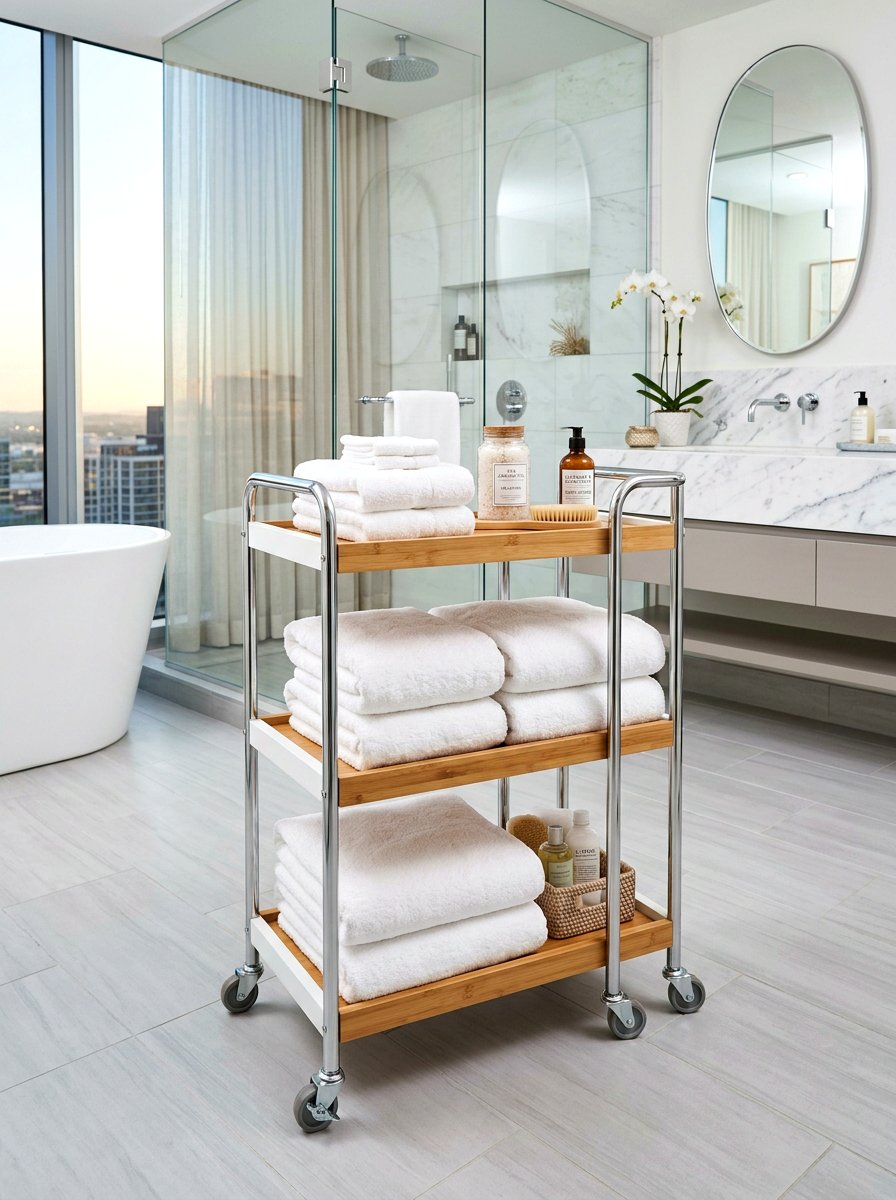 Bathroom Towel Rolling Cart - 30 rolling cart storage ideas