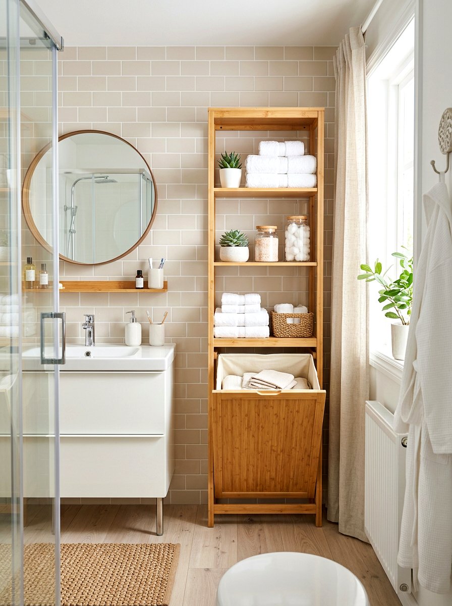 Bathroom Tower With Hamper - 30 hidden hamper apartment ideas