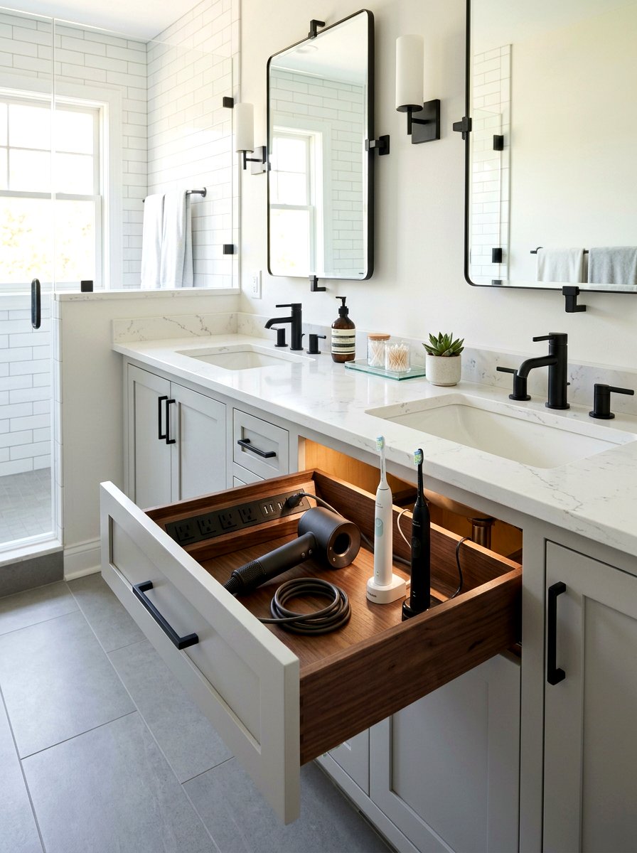 Bathroom Vanity Charging Drawer - 30 hidden charging drawer ideas