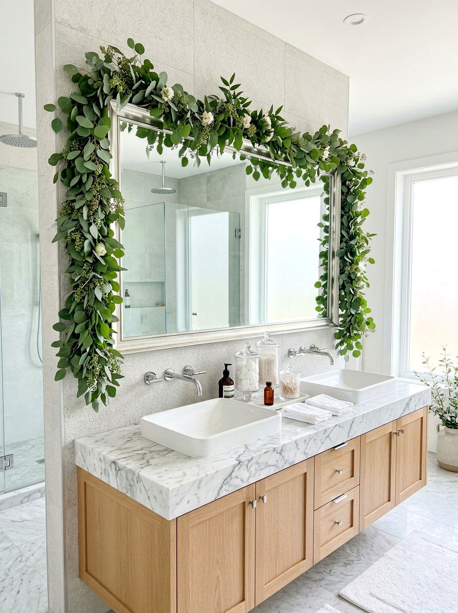 Bathroom Vanity Garland - 30 garland styling ideas