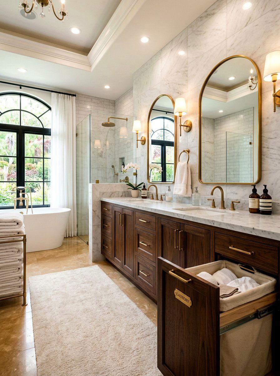 Bathroom Vanity Laundry Storage - 30 hidden hamper ideas