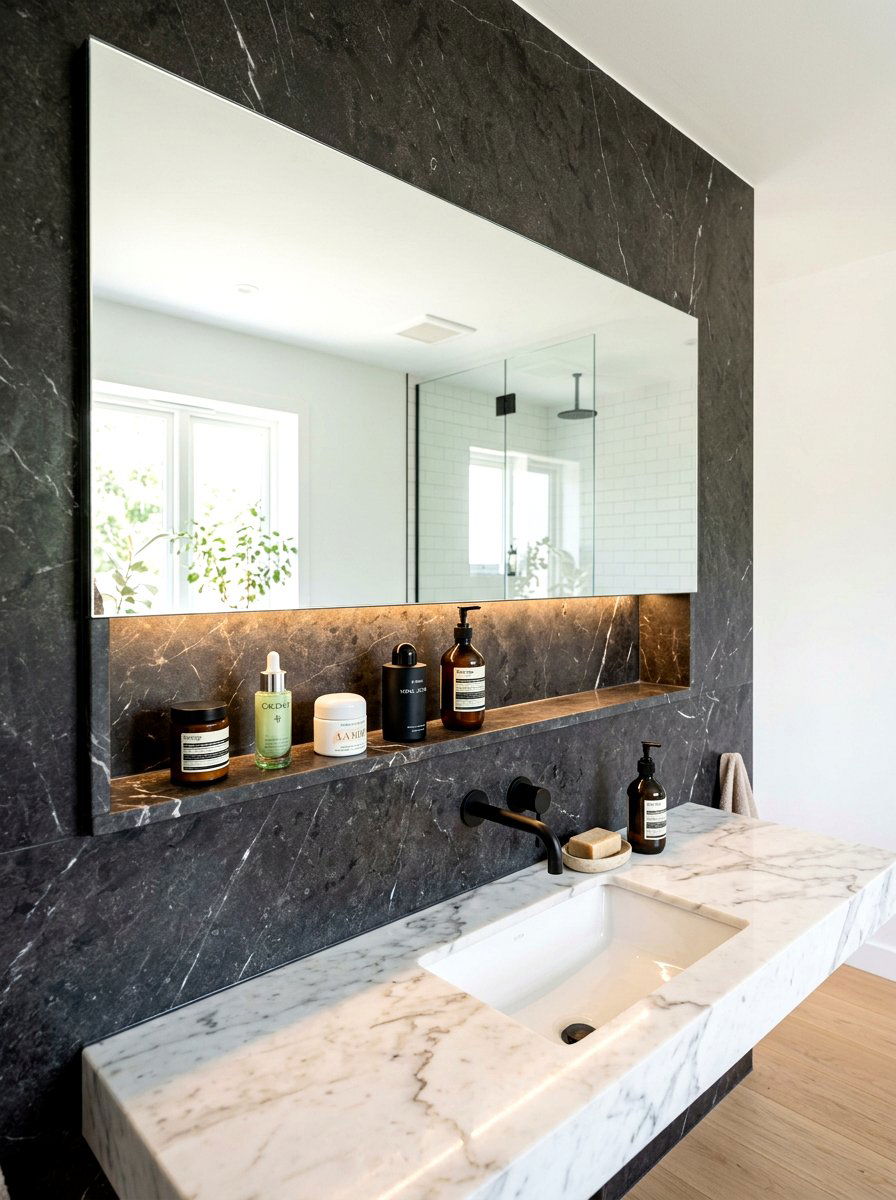 Bathroom Vanity Mirror Shelf - 30 recessed shelf ideas