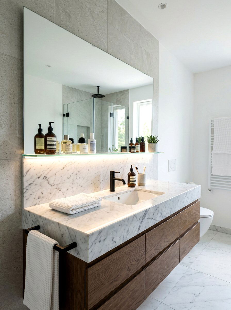 Bathroom Vanity Mirror Shelf Light - 30 under shelf lighting ideas