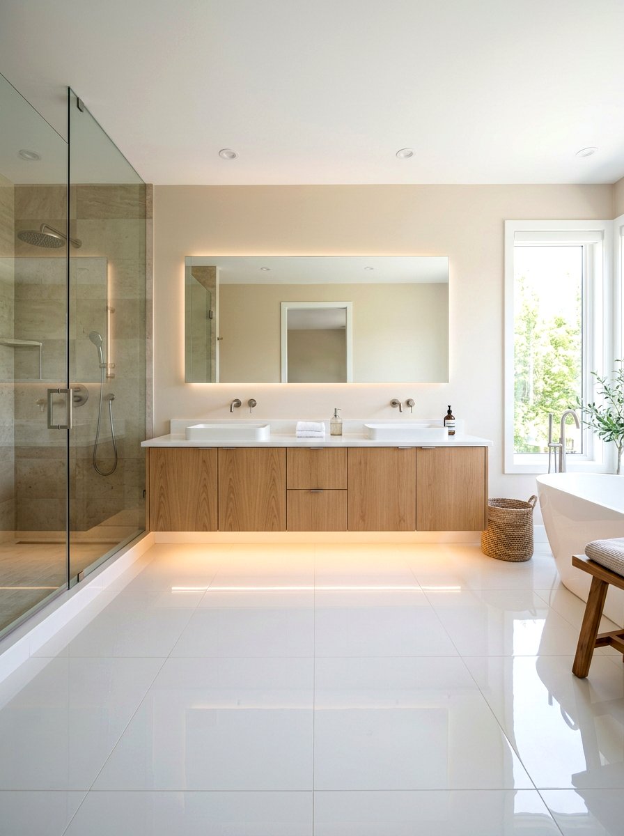 Bathroom Vanity Night Light - 30 toe kick lighting ideas