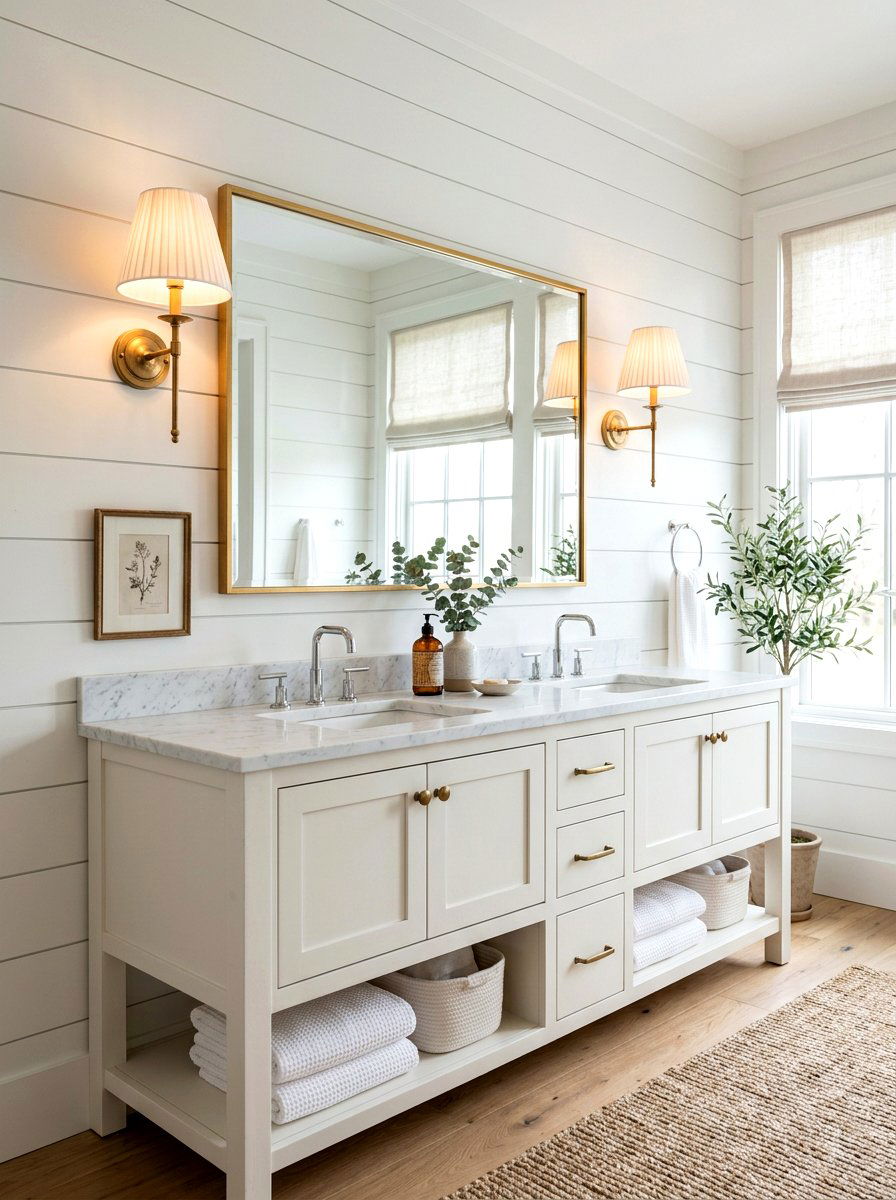 Bathroom Wall Sconces - 30 small cottage bathroom ideas