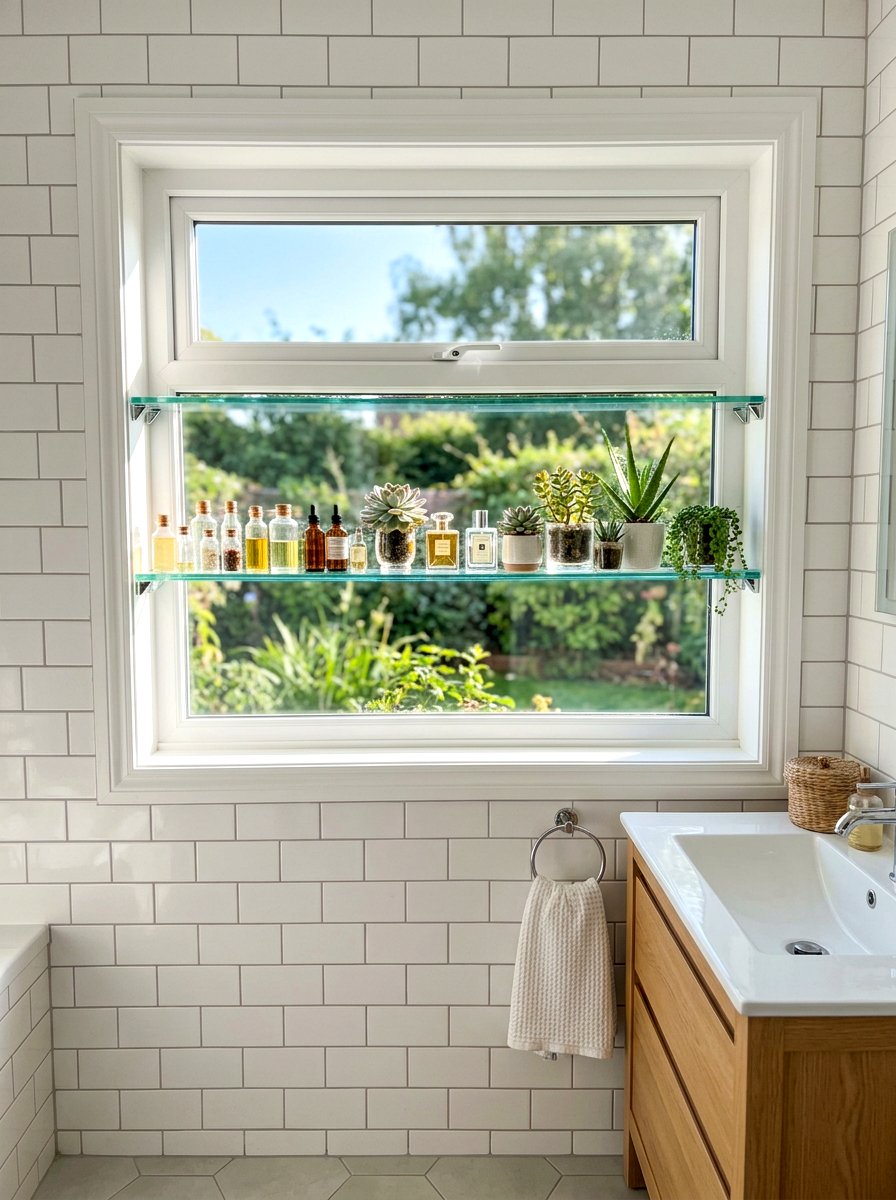 Bathroom Window Shelf - 30 bathroom organization ideas
