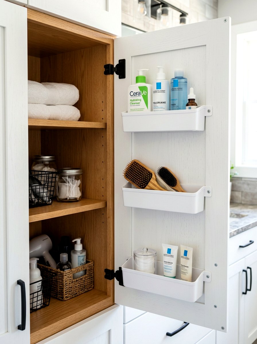Bathroom cabinet door organizer - 30 organizing bathroom cabinets ideas
